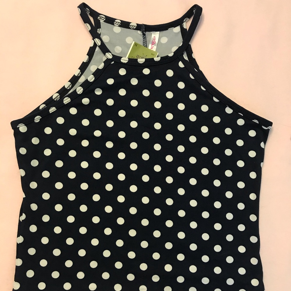 Sweet Brand Navy Blue Polka Dot Halter Top